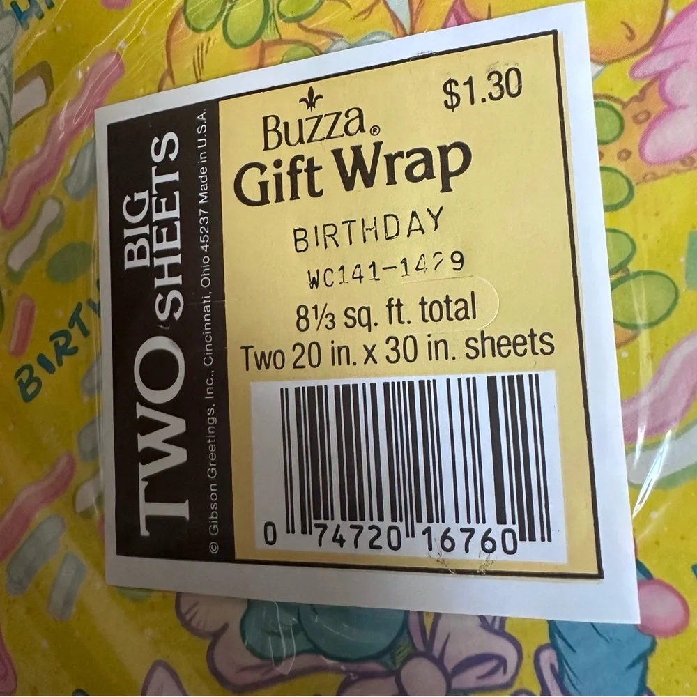 Set of 6 vintage gift wrap packs